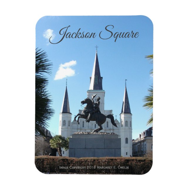 Jackson Statue, St. Louis Kathedrale Jackson Squar Magnet (Vertikal)