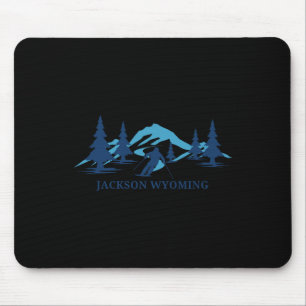 Jackson Wyoming Ski Resort Skifahrer Mousepad