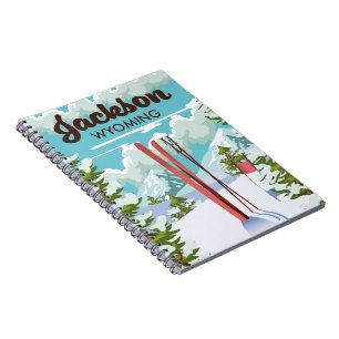 Jackson Wyoming Skiplakat Notizblock