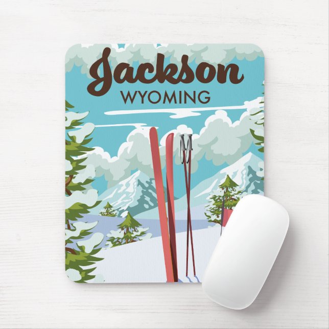 Jackson Wyoming Skiposter Mousepad (Mit Mouse)