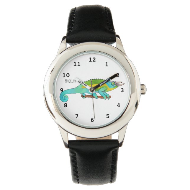 Jacksons Chamäleon-Cartoon-Abbildung Armbanduhr (Vorderseite)