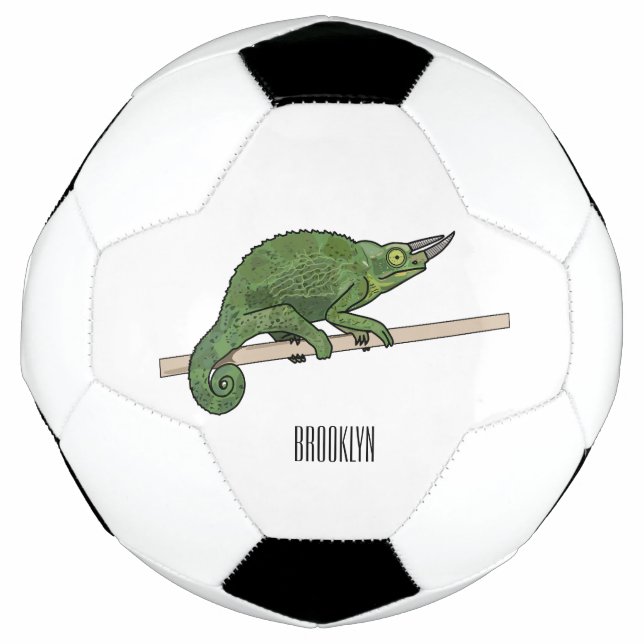 Jacksons Chamäleon-Cartoon-Abbildung Fußball (Vorderseite)