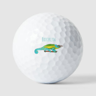 Jacksons Chamäleon-Cartoon-Abbildung Golfball