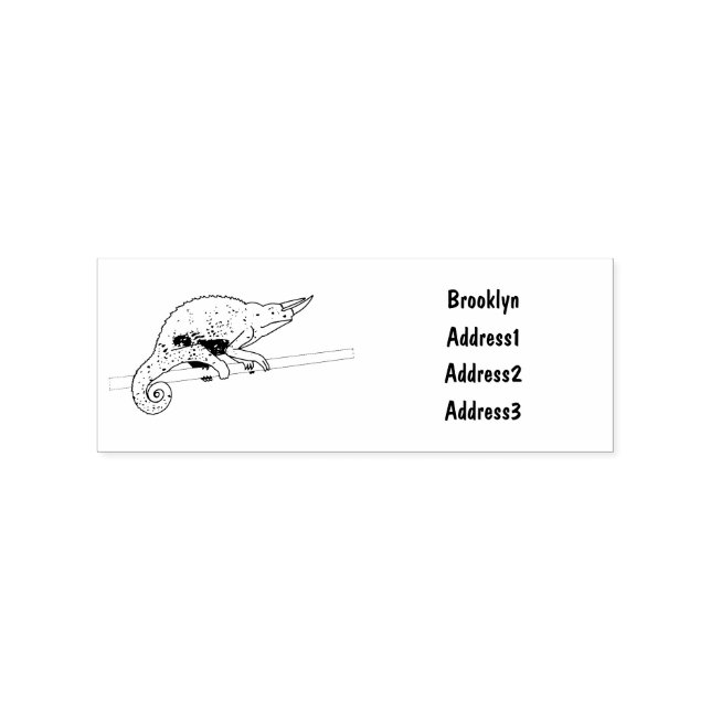Jacksons Chamäleon-Cartoon-Abbildung Gummistempel (Prägung)