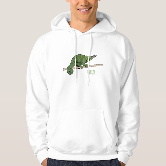 Jacksons Chamäleon-Cartoon-Abbildung Hoodie (Vorderseite)