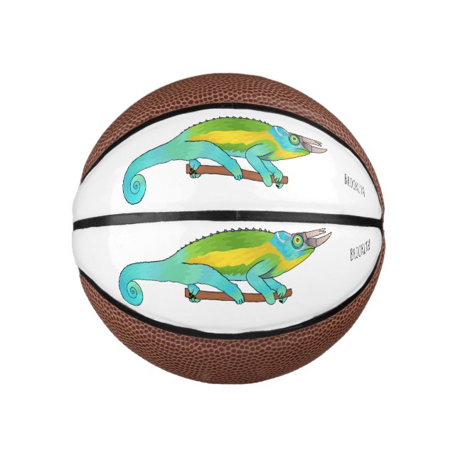 Jacksons Chamäleon-Cartoon-Abbildung Mini Basketball (Vorderseite)