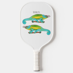 Jacksons Chamäleon-Cartoon-Abbildung Pickleball Schläger