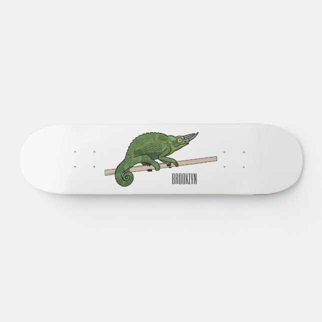 Jacksons Chamäleon-Cartoon-Abbildung Skateboard (Horizontal)