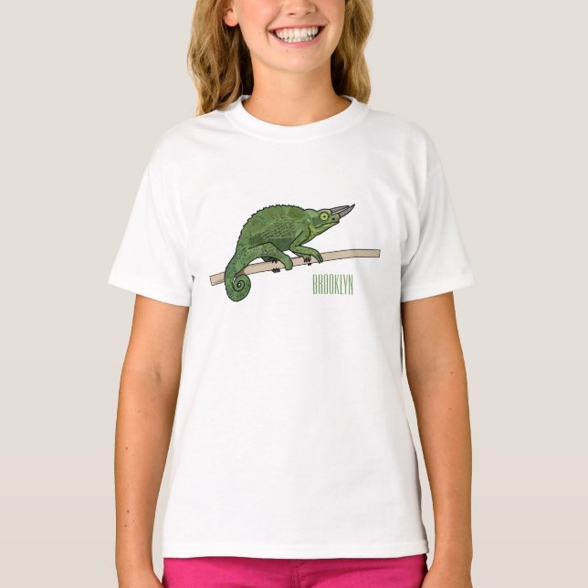 Jacksons Chamäleon-Cartoon-Abbildung T-Shirt (Vorderseite)