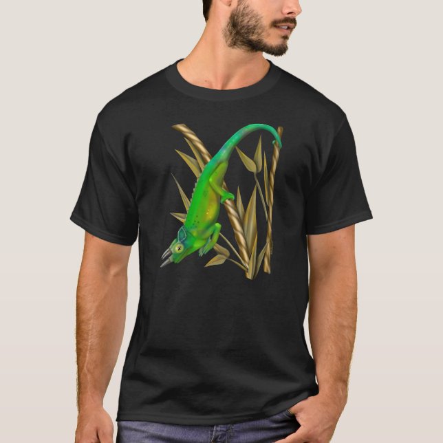 Jacksons Chamäleon hängt im Bambus T-Shirt (Vorderseite)