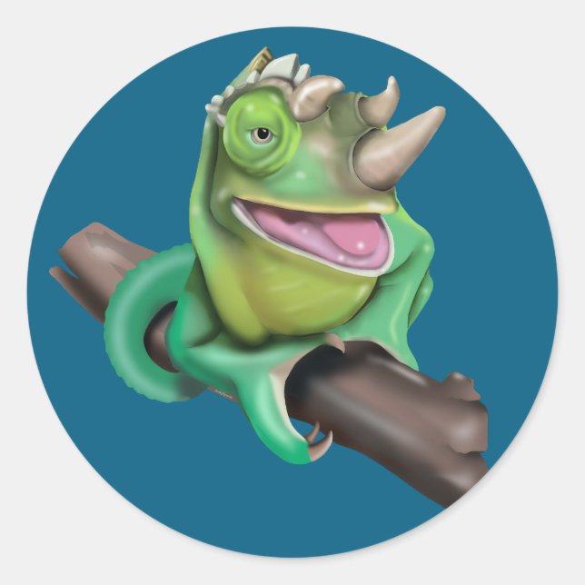 Jackson's Chameleon Runder Aufkleber (Vorderseite)