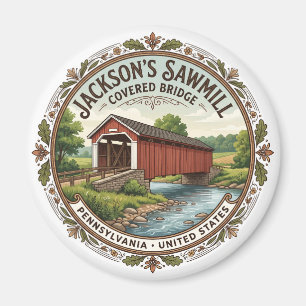 Jackson's Sawmill Covered Bridge Quarryville Gesch Magnet
