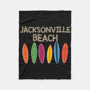 Jacksonville Beach Familienurlaub-Shirt Florida Fleecedecke