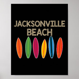 Jacksonville Beach Familienurlaub-Shirt Florida Poster