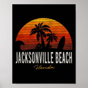 Jacksonville Beach Florida Fl Palms Vacacation Sur Poster