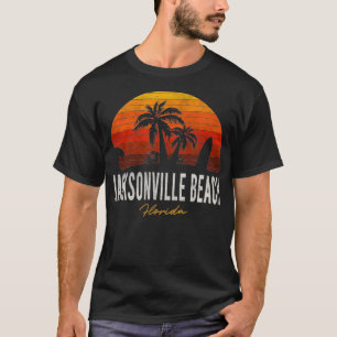 Jacksonville Beach Florida FL Palms Vacacation Sur T-Shirt