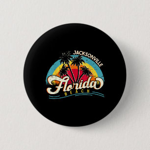 Jacksonville Beach Florida Vintage Sonnenuntergang Button