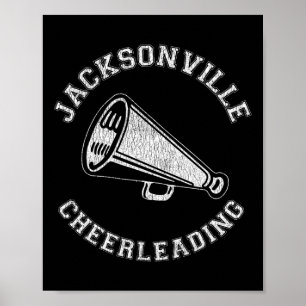 Jacksonville Cheer Distressed Retro 90er Cheerlead Poster
