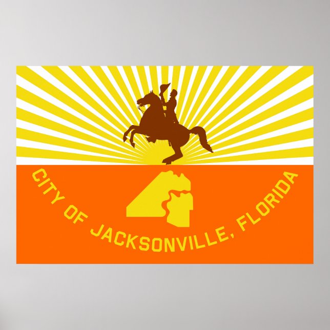 Jacksonville City flagge Florida USA Vereinigte St Poster (Vorne)