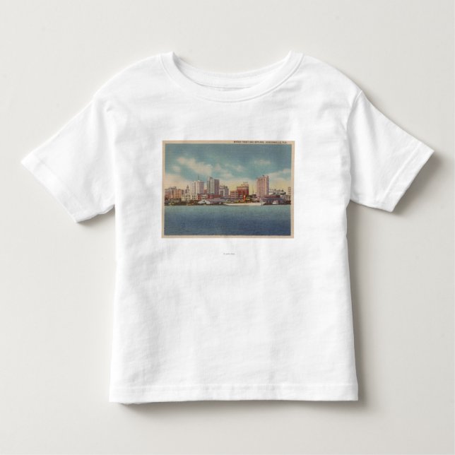 Jacksonville, FL - Ansicht der Wasser-Front u. der Kleinkind T-shirt (Vorderseite)