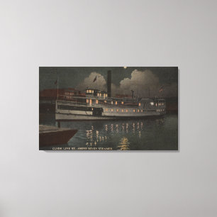 Jacksonville, FL - Nachtansicht-St- Johnsfluß Leinwanddruck