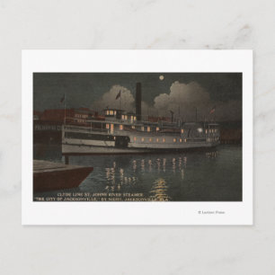 Jacksonville, FL - Night View St. Johns River Postkarte