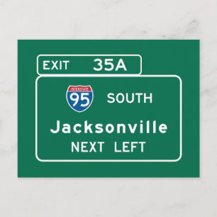 Jacksonville, FL Road Sign Postkarte
