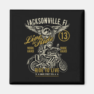 Jacksonville Fl Usa Distressed Style Motorrad De Magnet
