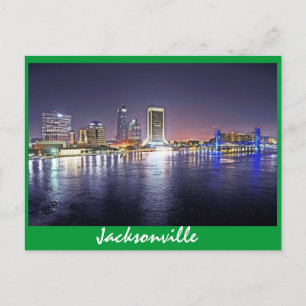 Jacksonville, Florida am Abend Postkarte