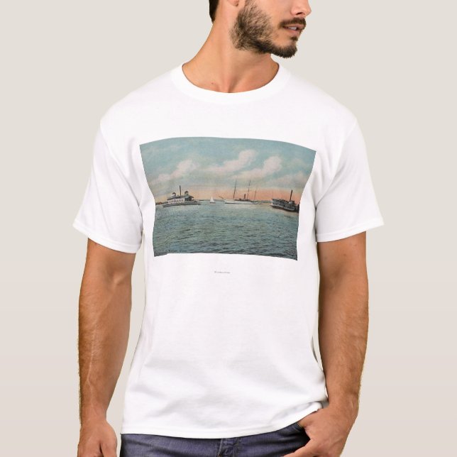 Jacksonville, Florida - Ansicht des Hafens mit T-Shirt (Vorderseite)
