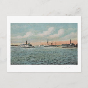 Jacksonville, Florida - Aussicht auf Hafen mit Boo Postkarte