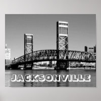 Jacksonville Florida Bridge Schwarz-Weiß-Foto