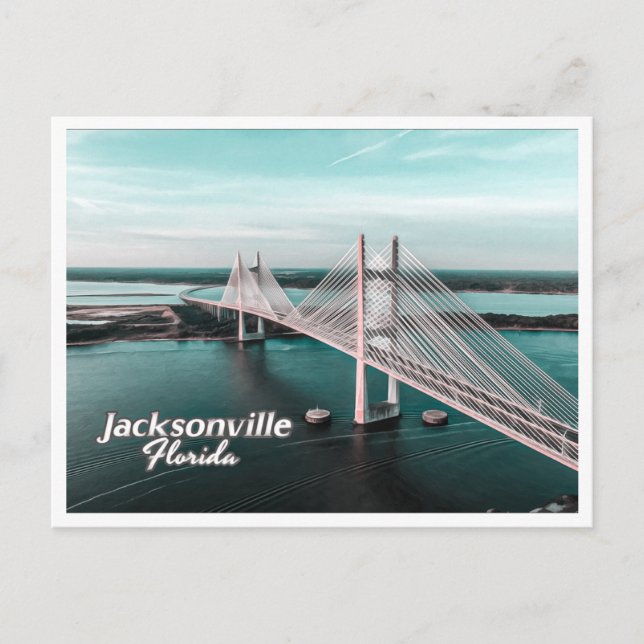 JACKSONVILLE FLORIDA - DAMES POINT BRIDGE POSTKARTE (Vorderseite)