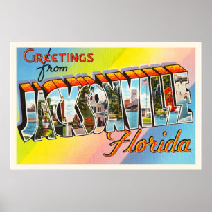 Jacksonville Florida FL Vintage Reise Souvenir Poster