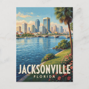 Jacksonville Florida Fluss Reise Postkarte