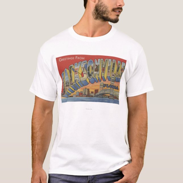 Jacksonville, Florida - große Buchstabe-Szenen T-Shirt (Vorderseite)