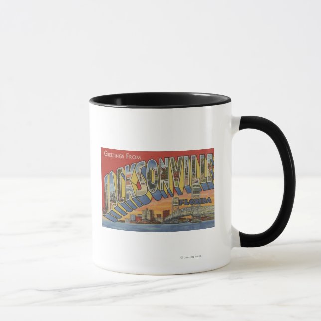 Jacksonville, Florida - Große Buchstabenszenen Tasse (Rechts)