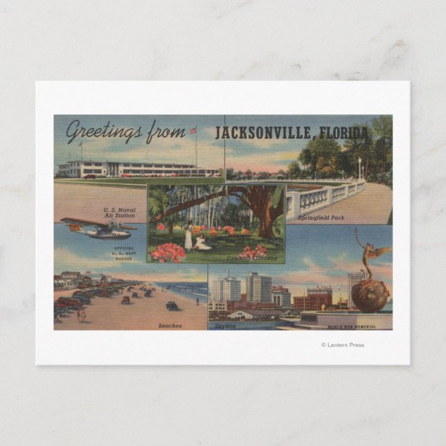 Jacksonville, Florida - Grüße von Postkarte (Vorderseite)