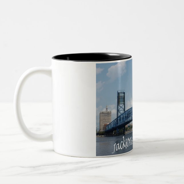 Jacksonville Florida Main Street Bridge Coffee Tas Zweifarbige Tasse (Links)