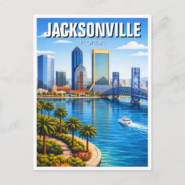 Jacksonville Florida Reise Postkarte (Vorderseite)