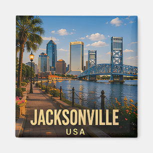 Jacksonville Florida Riverfront Reise-Geschenk Magnet