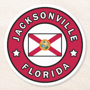 Jacksonville Florida Runder Pappuntersetzer