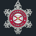 Jacksonville Florida Schneeflocken Zinn-Ornament<br><div class="desc">Jacksonville Florida</div>