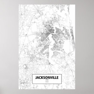 Jacksonville, Florida (schwarz auf weiß) Poster