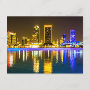 Jacksonville Florida Skyline entlang Fluss Postkarte