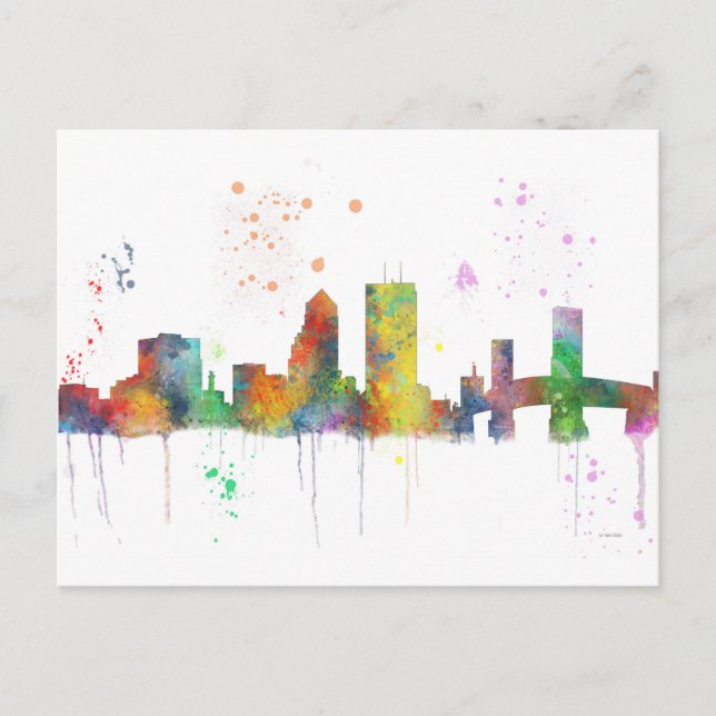 JACKSONVILLE, FLORIDA SKYLINE POSTKARTE (Vorderseite)