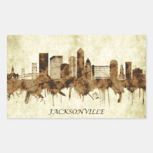 Jacksonville Florida Stadtbild Rechteckiger Aufkleber
