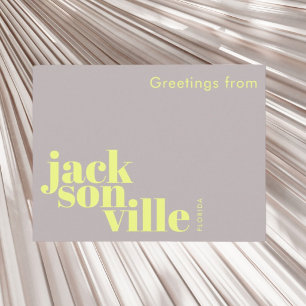 Jacksonville Florida typografisch modern Postkarte