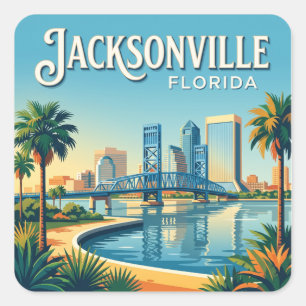 Jacksonville Florida USA Quadratischer Aufkleber