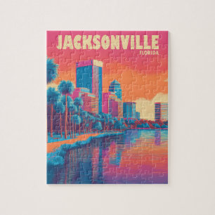 Jacksonville Florida Vintage Reise Puzzle
